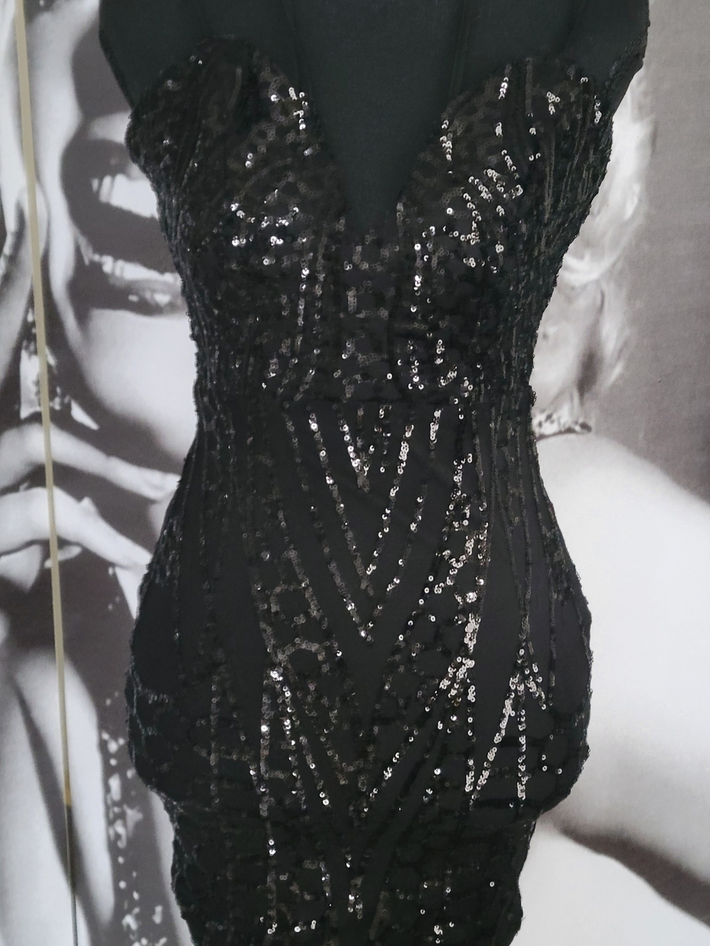 Fashion Nova Black Sequin Mini Dress